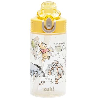 Zak Designs Disney Winnie l'ourson Bouteille d'eau pour enfants sage pour l'école ou le voyage, 473 ml Bouteille d'eau en plastique durable avec paille, poignée et étanche, couvercle à bec verseur - Publicité Zak Designs Disney Winnie l'ourson Bouteille d'eau pour enfants sage pour l'école ou le voyage, 473 ml Bouteille d'eau en plastique durable avec paille, poignée et étanche, couvercle à bec verseur - Publicité
