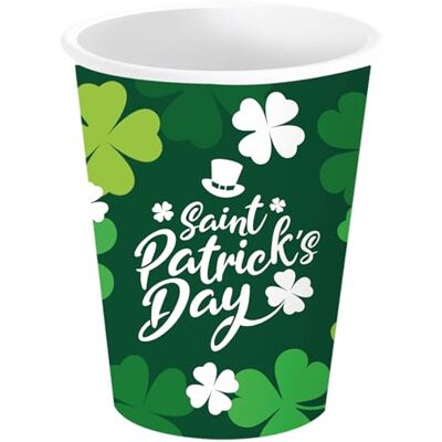 FIESTAS GUIRCA 6 Gobelets jetables de la Saint-Patrick (240 ml) Décoration de table pour fêtes d'Halloween et célébrations à thème Idéal pour événements irlandais Vert, Blanc - Publicité FIESTAS GUIRCA 6 Gobelets jetables de la Saint-Patrick (240 ml) Décoration de table pour fêtes d'Halloween et célébrations à thème Idéal pour événements irlandais Vert, Blanc - Publicité