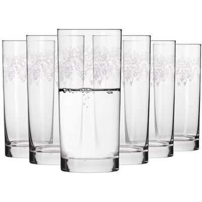 Krosno – Verres Long Drink 390 ml – Lot de 6 – Collection Krista Deco – Cristal Sans Plomb – Design Élégant avec Motif Transparent - Publicité Krosno – Verres Long Drink 390 ml – Lot de 6 – Collection Krista Deco – Cristal Sans Plomb – Design Élégant avec Motif Transparent - Publicité