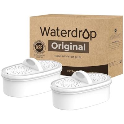 Waterdrop WD-PF-01A Plus Filtres de Remplacement Certifiés NSF Pour Tous les Systèmes de Filtration Jug, Durent Jusqu'à 3 Mois ou 757 Litres (Paquet de 2) - Publicité Waterdrop WD-PF-01A Plus Filtres de Remplacement Certifiés NSF Pour Tous les Systèmes de Filtration Jug, Durent Jusqu'à 3 Mois ou 757 Litres (Paquet de 2) - Publicité