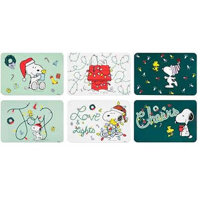Excelsa Peanuts Shiny & Bright Lot de 6 Sets de Table en Plastique PP Motif Noël Vert 43 x 28,5 cm - Publicité Excelsa Peanuts Shiny & Bright Lot de 6 Sets de Table en Plastique PP Motif Noël Vert 43 x 28,5 cm - Publicité
