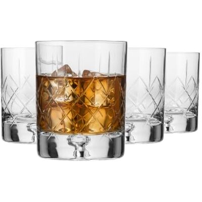 Krosno – Verres à Whisky, Bourbon et Scotch 250 ml, Lot de 4 – Collection Saga – Verre en Cristal, Taillés – Faits à la Main – Idéal comme Cadeau - Publicité Krosno – Verres à Whisky, Bourbon et Scotch 250 ml, Lot de 4 – Collection Saga – Verre en Cristal, Taillés – Faits à la Main – Idéal comme Cadeau - Publicité