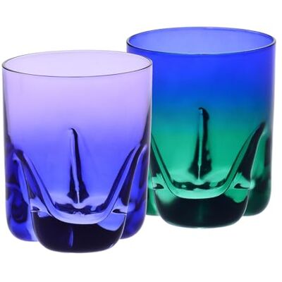 Krosno – Verres à Whisky 250 ml, Lot de 2 – Collection Aurora – Peints à la main – Cristal sans plomb – Pour Bourbon, Rhum et Cocktails – Cadeau – Violet et Bleu Marine - Publicité Krosno – Verres à Whisky 250 ml, Lot de 2 – Collection Aurora – Peints à la main – Cristal sans plomb – Pour Bourbon, Rhum et Cocktails – Cadeau – Violet et Bleu Marine - Publicité