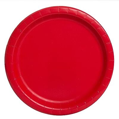 Unique Party- Assiettes en Carton Écologiques-18 cm-Couleur Rouge-Paquet de 20, 31454EU, Rose - Publicité Unique Party- Assiettes en Carton Écologiques-18 cm-Couleur Rouge-Paquet de 20, 31454EU, Rose - Publicité
