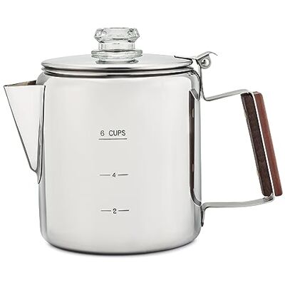 Coletti Cafetière de Camping Bozeman – Percolateur à café – Cafetière percolateur pour feu de Camp ou préparation de café sur cuisinière (6 Tasses) - Publicité Coletti Cafetière de Camping Bozeman – Percolateur à café – Cafetière percolateur pour feu de Camp ou préparation de café sur cuisinière (6 Tasses) - Publicité