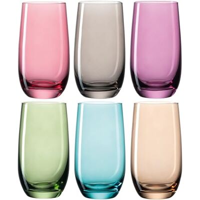 LEONARDO Sora Lot de 6 Grands Verres à Eau lavables au Lave-Vaisselle Plusieurs Couleurs, Verre, Bunt 2, Grand modèle - Publicité LEONARDO Sora Lot de 6 Grands Verres à Eau lavables au Lave-Vaisselle Plusieurs Couleurs, Verre, Bunt 2, Grand modèle - Publicité
