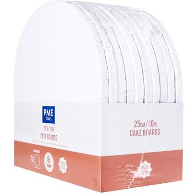 PME Set de 10 Plateaux à gâteau Ronds avec bords enveloppés, Blanches (10" / 25cm), Blanche - Publicité PME Set de 10 Plateaux à gâteau Ronds avec bords enveloppés, Blanches (10" / 25cm), Blanche - Publicité