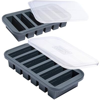 Souper Cubes Lot de 2 plateaux de congélation avec couvercle, couleur anthracite, pour 12 portions parfaites de 1/2 tasse, pour congeler le pesto, la salsa, la sauce ou les aliments. Publicité Souper Cubes Lot de 2 plateaux de congélation avec couvercle, couleur anthracite, pour 12 portions parfaites de 1/2 tasse, pour congeler le pesto, la salsa, la sauce ou les aliments. Publicité