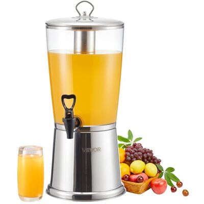 VEVOR Distributeur de Boissons Capacité 8 L, Fontaine à Eau en Acier Inoxydable et Plastique, avec Robinet et Compartiment à Glace, Distribution de Jus Limonade Thé Glacé, pour Restaurants Cafés - Publicité VEVOR Distributeur de Boissons Capacité 8 L, Fontaine à Eau en Acier Inoxydable et Plastique, avec Robinet et Compartiment à Glace, Distribution de Jus Limonade Thé Glacé, pour Restaurants Cafés - Publicité