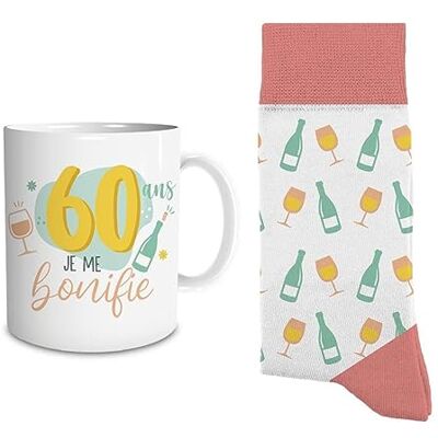 STC Coffret Mug et Chaussettes Assorties 60 Ans Je me Bonifie - Publicité STC Coffret Mug et Chaussettes Assorties 60 Ans Je me Bonifie - Publicité