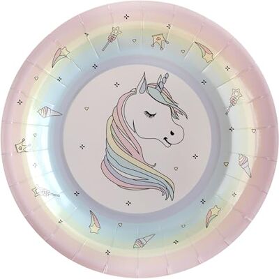 Santex 6241-5, Sachet DE 10 Assiettes Licorne - Publicité Santex 6241-5, Sachet DE 10 Assiettes Licorne - Publicité