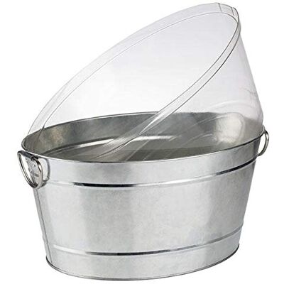 APS 36096 Bac à boissons -TIN-, 50 x 32 cm, H : 23 cm, métal galvanisé, PVC, avec insert en plastique - Publicité APS 36096 Bac à boissons -TIN-, 50 x 32 cm, H : 23 cm, métal galvanisé, PVC, avec insert en plastique - Publicité