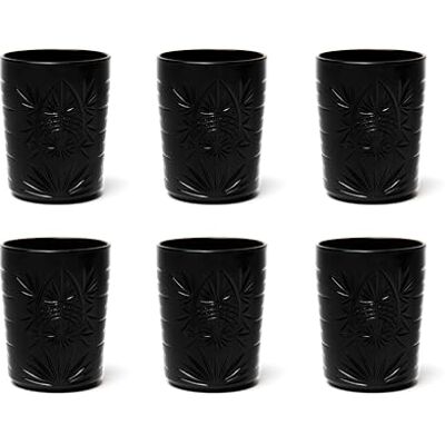 Excelsa Color Tumbler Lot de 6 verres en verre décorés, multicolore, décor en relief, 350 ml, 8 x 10 cm (Noir) - Publicité Excelsa Color Tumbler Lot de 6 verres en verre décorés, multicolore, décor en relief, 350 ml, 8 x 10 cm (Noir) - Publicité
