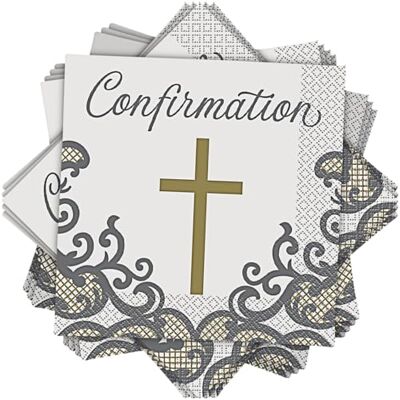 Unique -Confirmation Luncheon Napkins Gold Pcs. Serviettes de table Doré 16 pièces, 74873 - Publicité Unique -Confirmation Luncheon Napkins Gold Pcs. Serviettes de table Doré 16 pièces, 74873 - Publicité