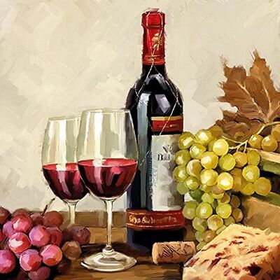 Ambiente Lot de 20 serviettes de table en forme de vin de raisin Décoration de table Decoupage Technique de serviette 33 x 33 cm - Publicité Ambiente Lot de 20 serviettes de table en forme de vin de raisin Décoration de table Decoupage Technique de serviette 33 x 33 cm - Publicité