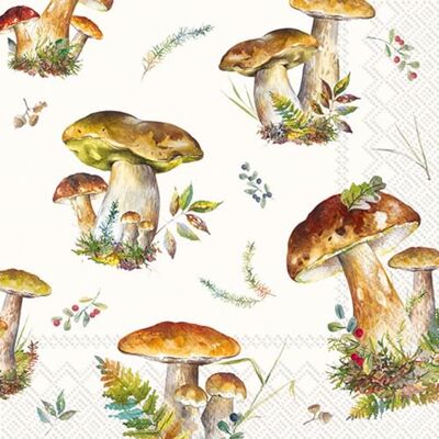 IHR Ideal Home Range Lot de 20 serviettes de fête jetables en papier triple épaisseur, 16,5 x 16,5 cm, collection champignons - Publicité IHR Ideal Home Range Lot de 20 serviettes de fête jetables en papier triple épaisseur, 16,5 x 16,5 cm, collection champignons - Publicité