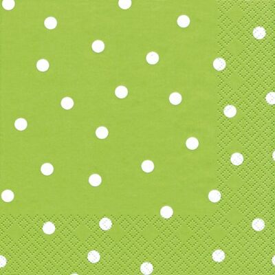 Serviettenshop Lot de 20 serviettes à pois blancs sur vert, à pois, motif, intemporel, vert clair, 33 x 33 cm - Publicité Serviettenshop Lot de 20 serviettes à pois blancs sur vert, à pois, motif, intemporel, vert clair, 33 x 33 cm - Publicité