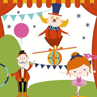 Duni Paper+Design Carnival Fun 191283 Lot de 20 serviettes de table 3 plis Motif cirque 33 x 33 cm - Publicité Duni Paper+Design Carnival Fun 191283 Lot de 20 serviettes de table 3 plis Motif cirque 33 x 33 cm - Publicité