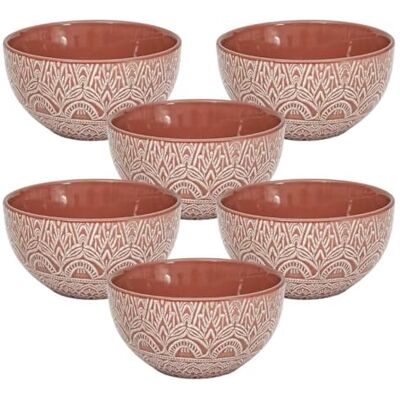 AltoBuy Set de 6 Bols en céramique Terracotta Motif Mandala (65cl) AKKA - Publicité AltoBuy Set de 6 Bols en céramique Terracotta Motif Mandala (65cl) AKKA - Publicité
