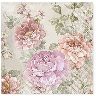 Servietten Blumen Lot de 20 Serviettes de Table Memory of Summer Style Vintage Roses 33 x 33 cm - Publicité Servietten Blumen Lot de 20 Serviettes de Table Memory of Summer Style Vintage Roses 33 x 33 cm - Publicité