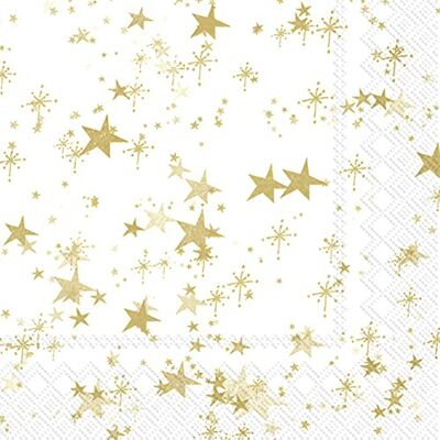 IHR Ideal Home Range Lot de 20 serviettes de table ciel étoilé blanc doré brillant sur blanc 33 x 33 cm - Publicité IHR Ideal Home Range Lot de 20 serviettes de table ciel étoilé blanc doré brillant sur blanc 33 x 33 cm - Publicité
