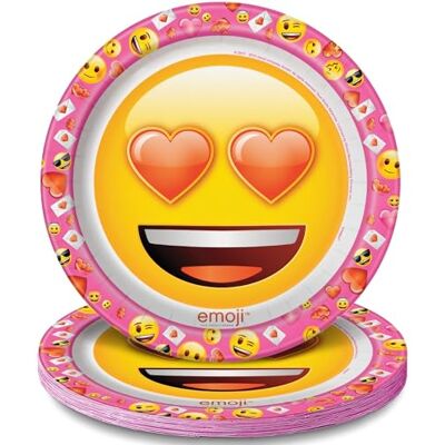 Unique Party 23 cm Emoji Saint Valentin fête Assiettes, Lot de 8 - Publicité Unique Party 23 cm Emoji Saint Valentin fête Assiettes, Lot de 8 - Publicité