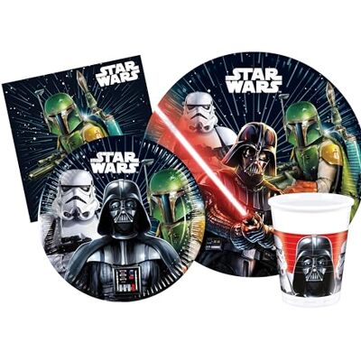 Ciao Kit Vaisselle de Fête Star Wars Galaxy pour 24 personnes (112 pcs: 24 assiettes Ø23cm, 24 assiettes Ø20cm, 24 gobelets 200ml, 40 serviettes 33x33cm) - Publicité Ciao Kit Vaisselle de Fête Star Wars Galaxy pour 24 personnes (112 pcs: 24 assiettes Ø23cm, 24 assiettes Ø20cm, 24 gobelets 200ml, 40 serviettes 33x33cm) - Publicité