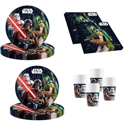 Procos 10215306DY Set de fête Star Wars Galaxy, 52 pièces de vaisselle jetable pour anniversaire d'enfant et fête à thème, décoration de table, unbekannt - Publicité Procos 10215306DY Set de fête Star Wars Galaxy, 52 pièces de vaisselle jetable pour anniversaire d'enfant et fête à thème, décoration de table, unbekannt - Publicité