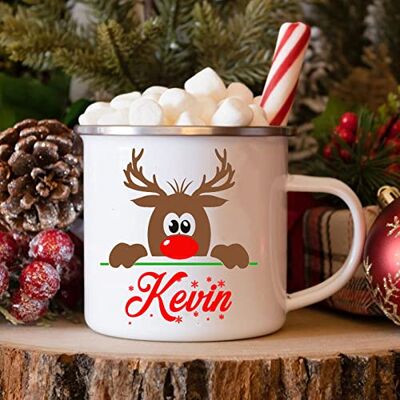 Studio Tasses en émail de cerf personnalisées/Nom personnalisé tasse de chocolat au chocolat chaud de Noël boire du lait tasses à poignée de frère et sœur cadeaux de Noël pour les enfants tasse à - Publicité Studio Tasses en émail de cerf personnalisées/Nom personnalisé tasse de chocolat au chocolat chaud de Noël boire du lait tasses à poignée de frère et sœur cadeaux de Noël pour les enfants tasse à - Publicité