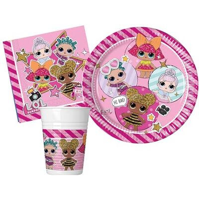 Ciao Kit Vaisselle de Fête L.O.L. Surprise! Glam pour 24 personnes (88 pcs: 24 assiettes Ø23cm, 24 gobelets 200ml, 40 serviettes 33x33cm) - Publicité Ciao Kit Vaisselle de Fête L.O.L. Surprise! Glam pour 24 personnes (88 pcs: 24 assiettes Ø23cm, 24 gobelets 200ml, 40 serviettes 33x33cm) - Publicité