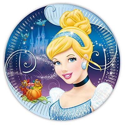 Disney COMOGIOCHI SRL Grandes Assiettes 23 cm Cendrillon en Carton pour fêtes, 8 pièces - Publicité Disney COMOGIOCHI SRL Grandes Assiettes 23 cm Cendrillon en Carton pour fêtes, 8 pièces - Publicité