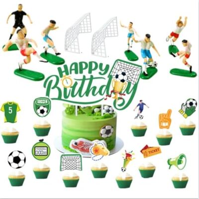 ASQzhuLIWing 22 pièces de décorations de figurines de football pour gâteaux, petits pics pour cupcakes, adaptés aux fêtes à thème football pour garçons et filles, cadeau d'anniversaire pour gâteau - Publicité ASQzhuLIWing 22 pièces de décorations de figurines de football pour gâteaux, petits pics pour cupcakes, adaptés aux fêtes à thème football pour garçons et filles, cadeau d'anniversaire pour gâteau - Publicité