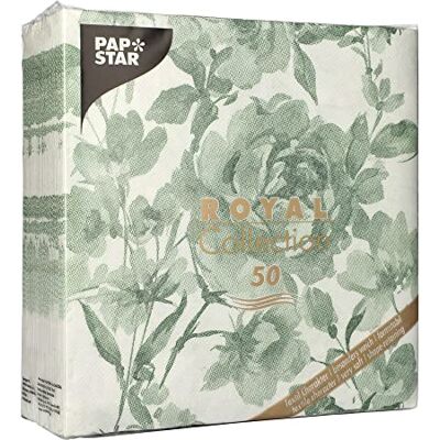 PAPSTAR ROYAL Collection Lot de 50 serviettes de table pliées 1/4 40 x 40 cm Vert foncé Rose - Publicité PAPSTAR ROYAL Collection Lot de 50 serviettes de table pliées 1/4 40 x 40 cm Vert foncé Rose - Publicité