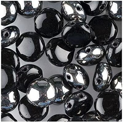 Preciosa 12x Candy Cabochon en verre rond 2 trous, chrome noir ( Candy beads 2-hole round glass cabochon black chrom) - Publicité Preciosa 12x Candy Cabochon en verre rond 2 trous, chrome noir ( Candy beads 2-hole round glass cabochon black chrom) - Publicité