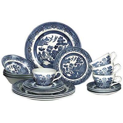Churchill Plaques de bols tasses 20 pièces vaisselle Set 20 Piece Set Blue Willow - Publicité Churchill Plaques de bols tasses 20 pièces vaisselle Set 20 Piece Set Blue Willow - Publicité