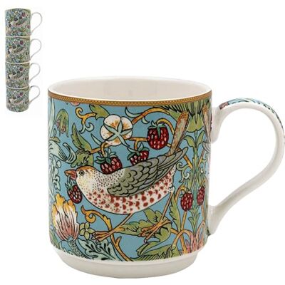 The Leonardo Collection William Morris Strawberry Thief Tasses empilables pour café, thé et boissons chaudes – Tasse à café en porcelaine fine pour usage quotidien – Cadeaux pratiques pour homme et - Publicité The Leonardo Collection William Morris Strawberry Thief Tasses empilables pour café, thé et boissons chaudes – Tasse à café en porcelaine fine pour usage quotidien – Cadeaux pratiques pour homme et - Publicité