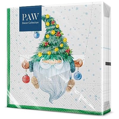 PAW Decor Collection PAW Serviette Papier 3 Plis (33 x 33 cm) I Lot de 20 I Serviette de Table Papier Noël, Hiver, Vacances, Gnome, Fée, Nain I Décoration de Table Idéale pour Noël (Fancy Gnome) - Publicité PAW Decor Collection PAW Serviette Papier 3 Plis (33 x 33 cm) I Lot de 20 I Serviette de Table Papier Noël, Hiver, Vacances, Gnome, Fée, Nain I Décoration de Table Idéale pour Noël (Fancy Gnome) - Publicité