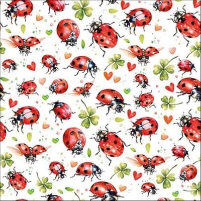 Ambiente Lot de 20 serviettes en papier « Ladybug Flight » Décoration de table vintage avec motif Pour fête ou découpage 33 x 33 cm - Publicité Ambiente Lot de 20 serviettes en papier « Ladybug Flight » Décoration de table vintage avec motif Pour fête ou découpage 33 x 33 cm - Publicité