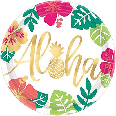amscan Aloha 591953 Assiette Multicolore 26 cm - Publicité amscan Aloha 591953 Assiette Multicolore 26 cm - Publicité