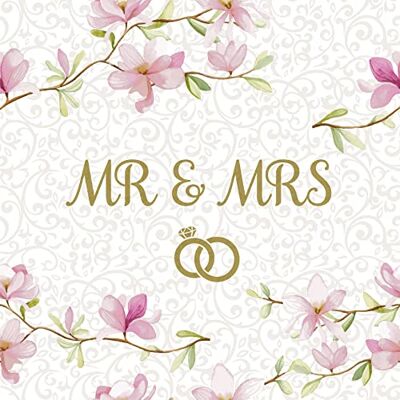 Paper+Design Lot de 20 serviettes Mr & Mrs um roses Décoration de table Decoupage Technique de serviettes 33 x 33 cm - Publicité Paper+Design Lot de 20 serviettes Mr & Mrs um roses Décoration de table Decoupage Technique de serviettes 33 x 33 cm - Publicité