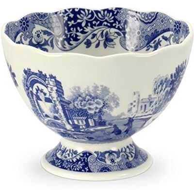 Portmeirion Home & Gifts Plat à Pied Bleu/Blanc - Publicité Portmeirion Home & Gifts Plat à Pied Bleu/Blanc - Publicité