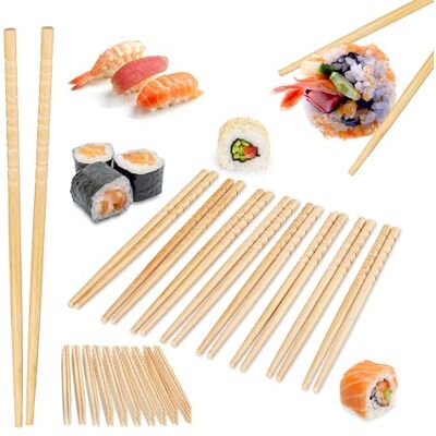 Relaxdays 50 Paires de Baguettes Chinoises en Bambou Naturel, Longueur : 24 cm, réutilisables, Natures - Publicité Relaxdays 50 Paires de Baguettes Chinoises en Bambou Naturel, Longueur : 24 cm, réutilisables, Natures - Publicité