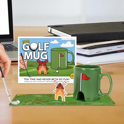 Gift Republic Ensemble tasse et dessous de verre de golf – Jeu de Mni-Golf de bureau avec tasse, stylo, balle, obstacles et 2 sous-verres interactifs – Cadeau amusant pour les golfeurs – Jeu de bureau - Publicité Gift Republic Ensemble tasse et dessous de verre de golf – Jeu de Mni-Golf de bureau avec tasse, stylo, balle, obstacles et 2 sous-verres interactifs – Cadeau amusant pour les golfeurs – Jeu de bureau - Publicité