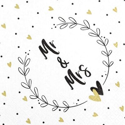 Home Fashion Lot de 20 serviettes Mr & Mrs dans la couronne Homme & Femme Mariage Mariage Amour Noir et blanc Décoration de table Decoupage Technique de serviettes 33 x 33 cm - Publicité Home Fashion Lot de 20 serviettes Mr & Mrs dans la couronne Homme & Femme Mariage Mariage Amour Noir et blanc Décoration de table Decoupage Technique de serviettes 33 x 33 cm - Publicité