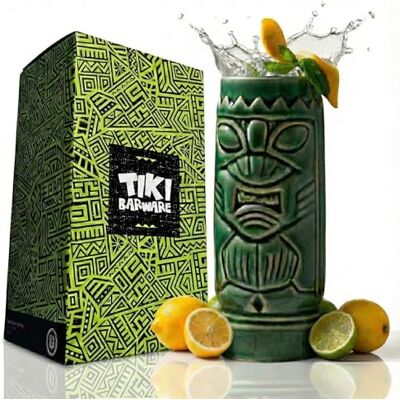 bar@drinkstuff Mug à cocktails Hawaiian visage vert Tiki, 300 ml ,en céramique de qualité, - Publicité bar@drinkstuff Mug à cocktails Hawaiian visage vert Tiki, 300 ml ,en céramique de qualité, - Publicité