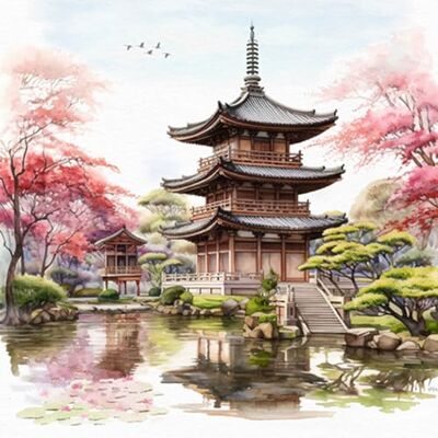 ti-flair Lot de 20 serviettes en papier 33 x 33 cm 3 couches De qualité supérieure et durables Jetables Pour mariage et dîner, restauration, quotidien Temple et jardin japonais - Publicité ti-flair Lot de 20 serviettes en papier 33 x 33 cm 3 couches De qualité supérieure et durables Jetables Pour mariage et dîner, restauration, quotidien Temple et jardin japonais - Publicité
