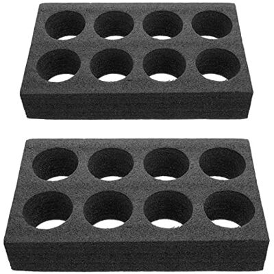 Leisurealeaneag Porte-gobelet pour boissons 35 x 20 x 6,5 cm Noir 2 pièces 8 trous - Publicité Leisurealeaneag Porte-gobelet pour boissons 35 x 20 x 6,5 cm Noir 2 pièces 8 trous - Publicité