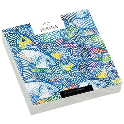 Fasana Lot de 20 serviettes en papier Motif poissons dans des couleurs vives Décoration de table découpage Technique de serviette 33 x 33 cm - Publicité Fasana Lot de 20 serviettes en papier Motif poissons dans des couleurs vives Décoration de table découpage Technique de serviette 33 x 33 cm - Publicité