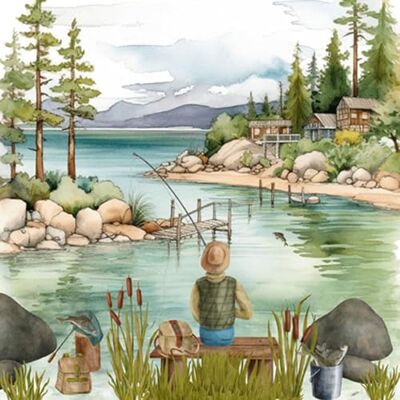 ti-flair Lot de 20 serviettes en papier 33 x 33 cm 3 couches Motif pêcheur au lac de montagne Qualité supérieure et durable Serviettes en papier Pour les amoureux de la nature, de la restauration - Publicité ti-flair Lot de 20 serviettes en papier 33 x 33 cm 3 couches Motif pêcheur au lac de montagne Qualité supérieure et durable Serviettes en papier Pour les amoureux de la nature, de la restauration - Publicité