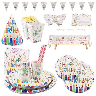 Vexillic Vaisselle de Fête Décorative pour Anniversaire , 92 Pièces Carton Ensemble de Vaisselle en Papier, Accessoires de Fête pour Garçons et Filles pour 10 Invités - Publicité Vexillic Vaisselle de Fête Décorative pour Anniversaire , 92 Pièces Carton Ensemble de Vaisselle en Papier, Accessoires de Fête pour Garçons et Filles pour 10 Invités - Publicité